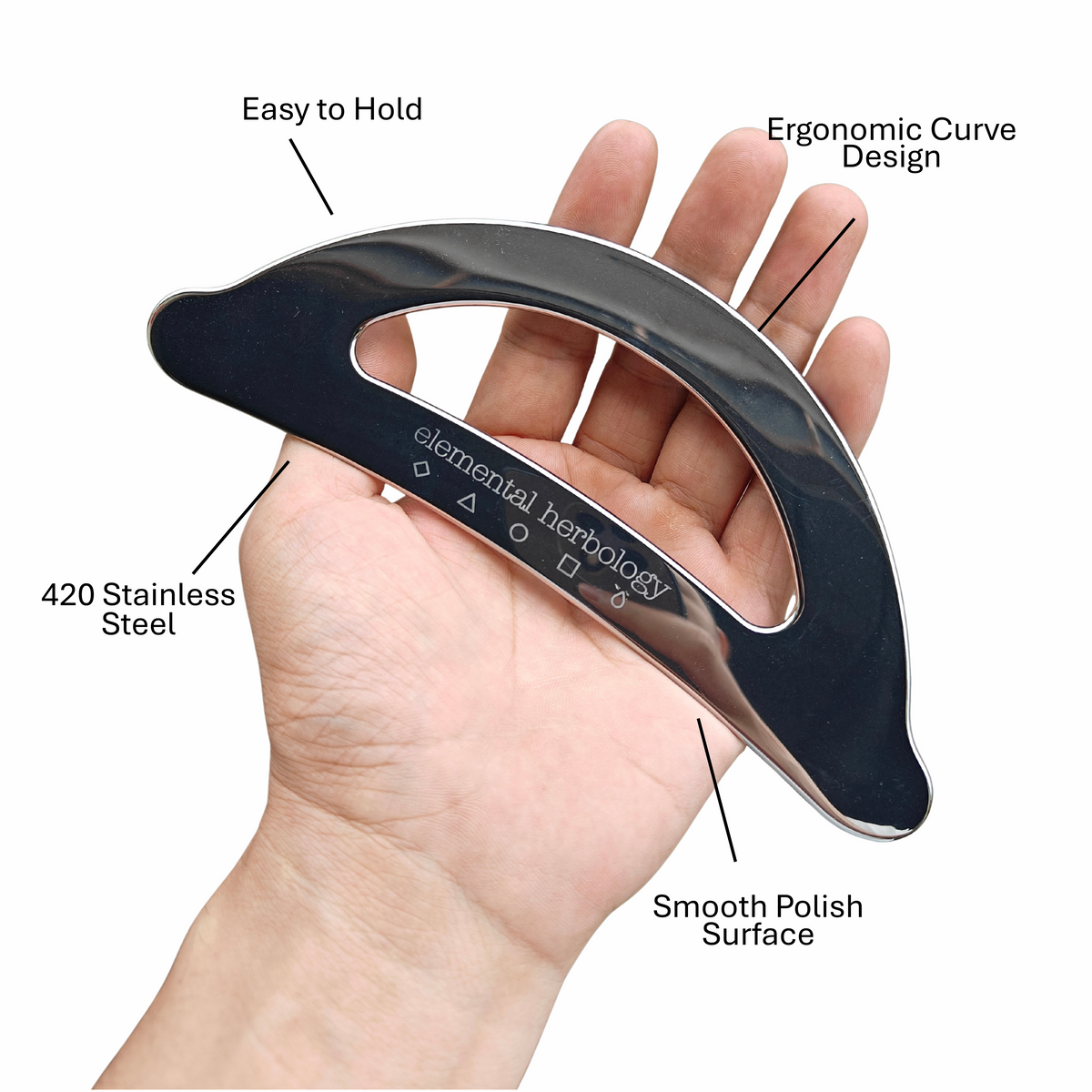 Body Gua Sha Tool - Stainless Steel