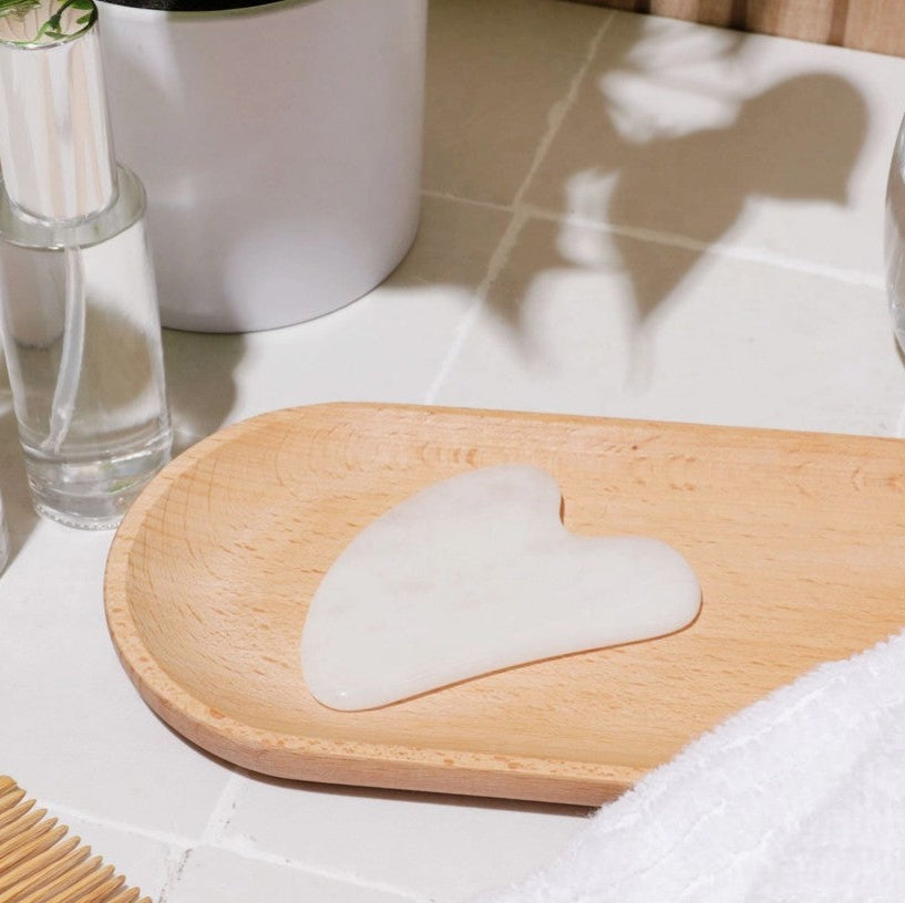 White Quartz Gua Sha - Natural Stone Tool