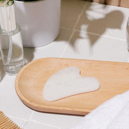 White Quartz Gua Sha - Natural Stone Tool