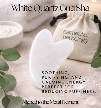 White Quartz Gua Sha - Natural Stone Tool